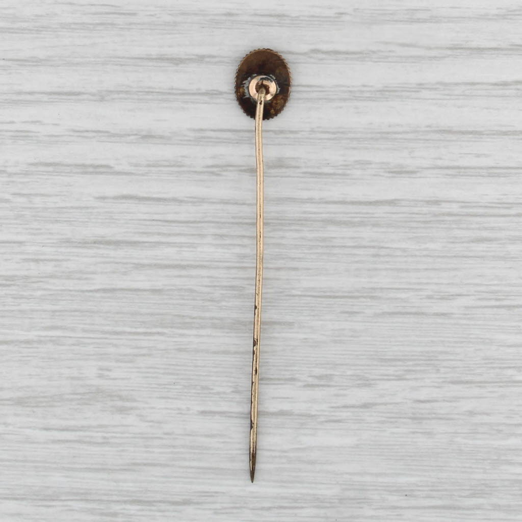 Antique Victorian Engraved Bird Stickpin Gold Filled Rose Yellow Green