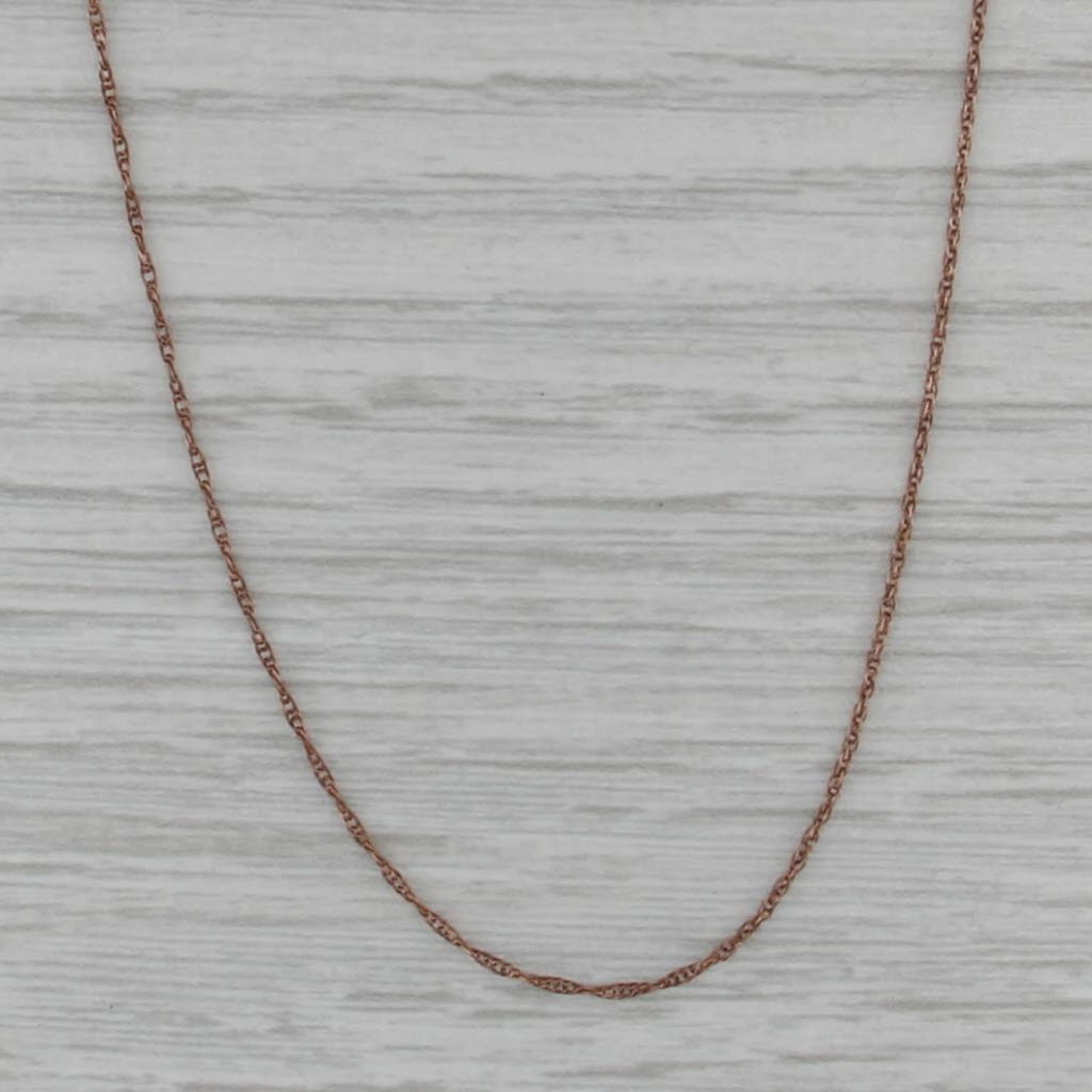 18" 18k Rose Gold Necklace 0.8mm Fine Rope Chain