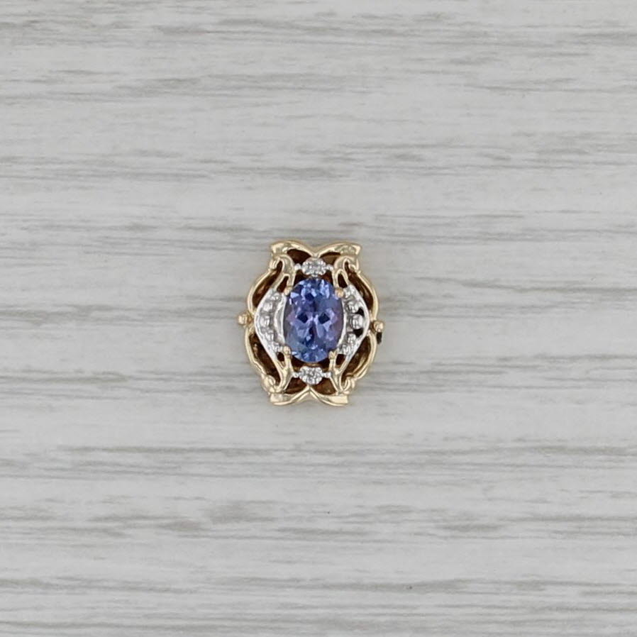 Richard Klein 0.82ctw Tanzanite Diamond Slide Bracelet Charm 14k Gold