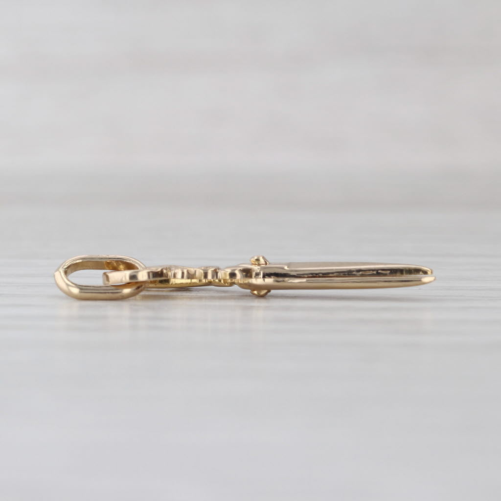 Scissors that Move Charm 14k Gold Small Pendant Hair Stylist Seamstress Gift