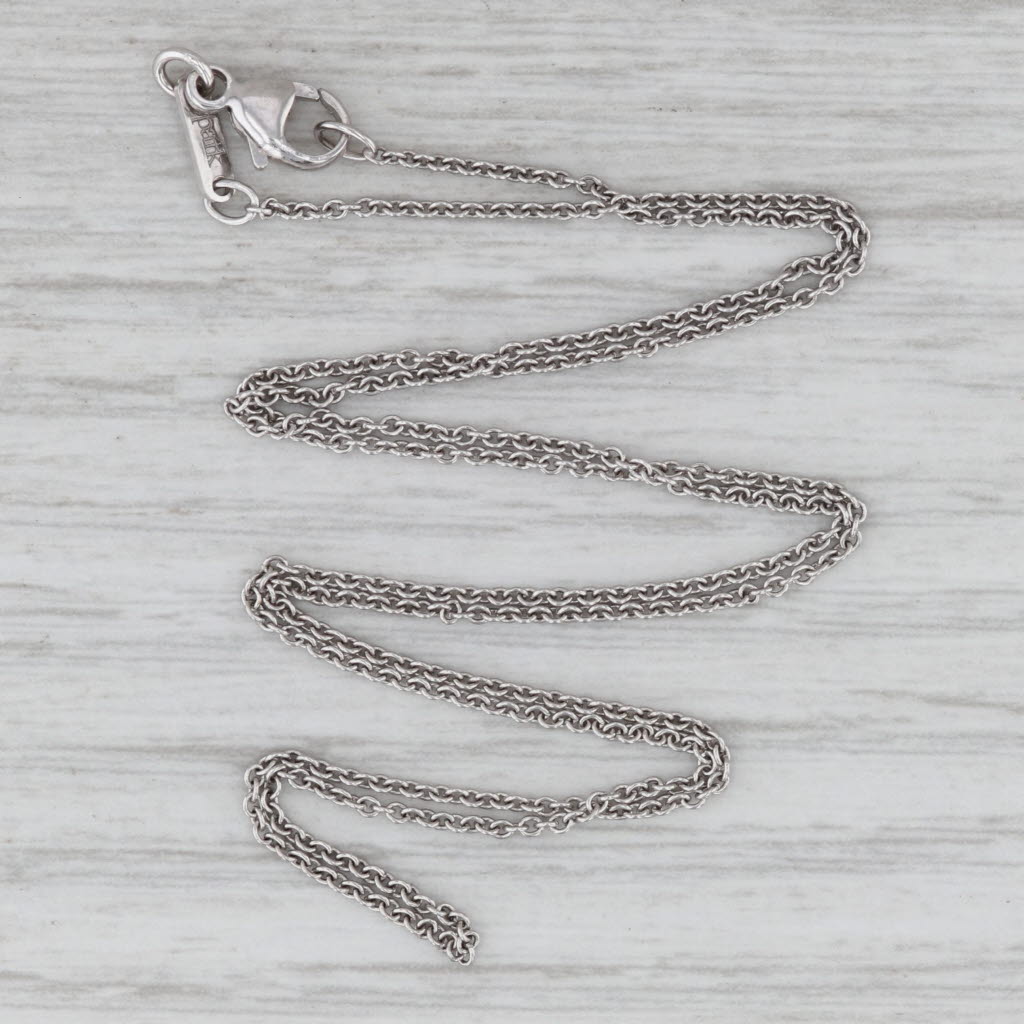 17.25" 0.7mm Cable Chain Necklace 18k White Gold Spark Lobster Clasp