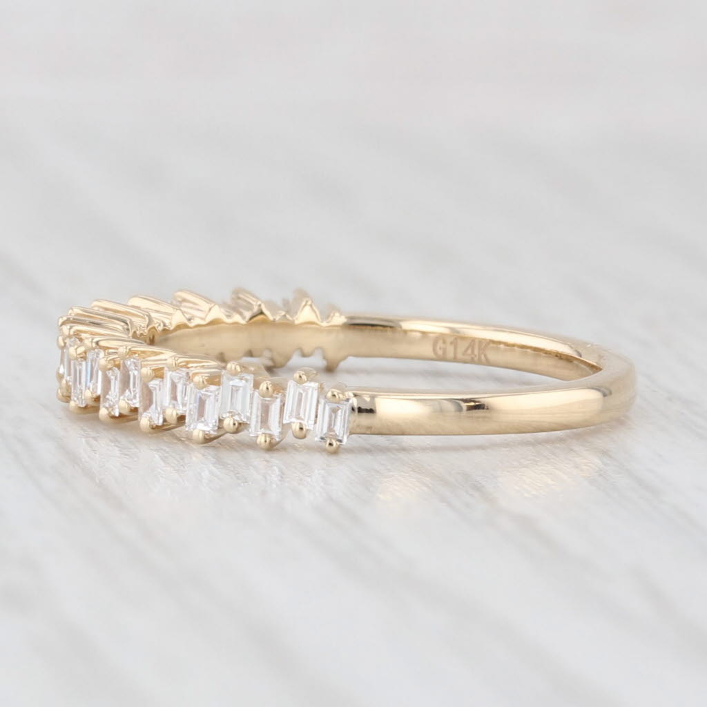 Light Gray New 0.30ctw Diamond Wedding Band 14k Yellow Gold Stackable Anniversary Ring 6.75