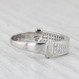 0.15ctw Diamond Wedding Band 10k White Gold Stackable Anniversary Ring Size 6