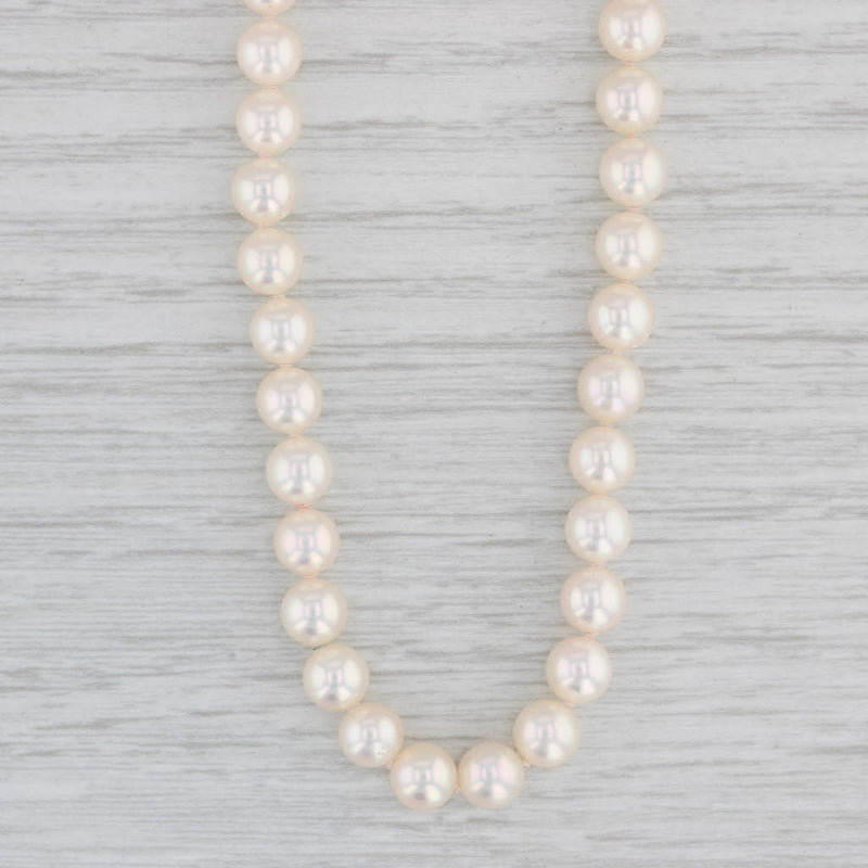 Mikimoto Cultured Pearl Bead Strand Necklace 14k Yellow Gold 23.75"