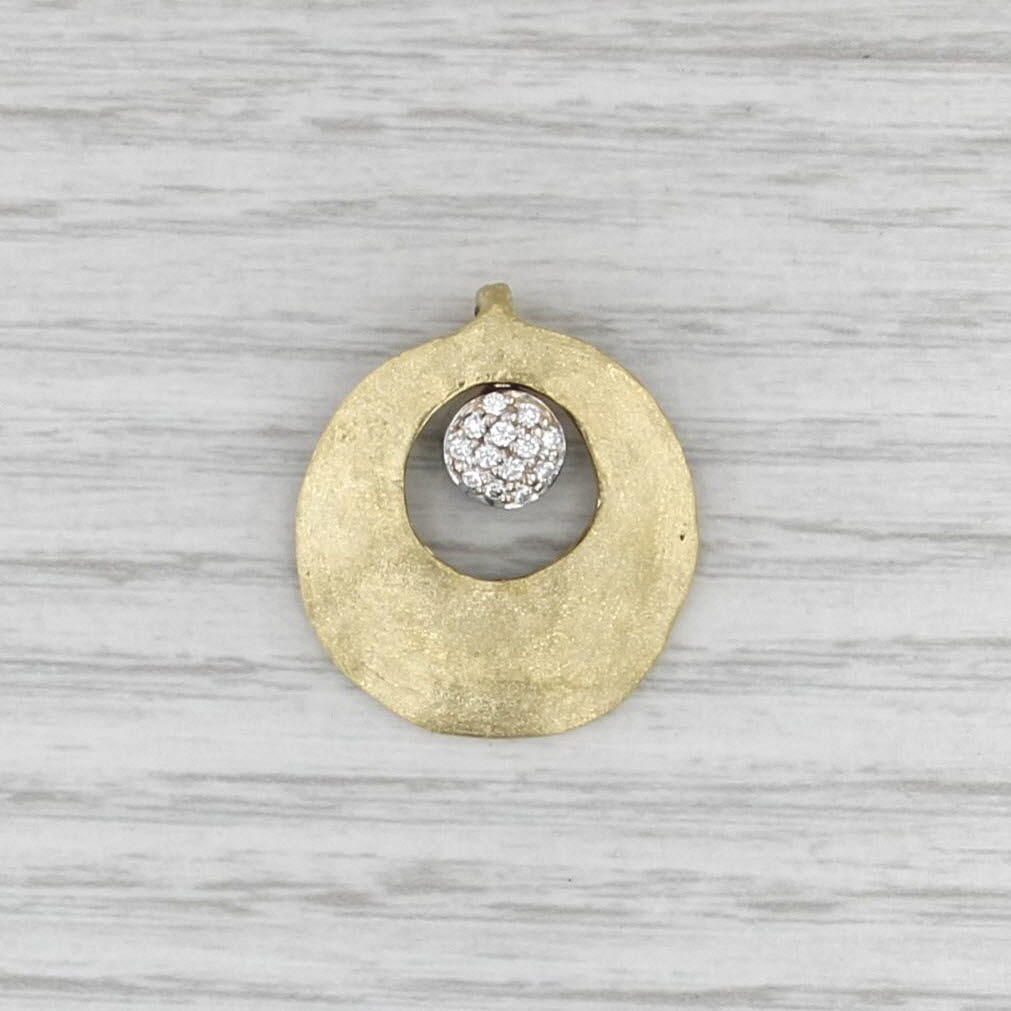 Fana Diamond Cluster Circle Pendant 18k Yellow Gold Floating Drop