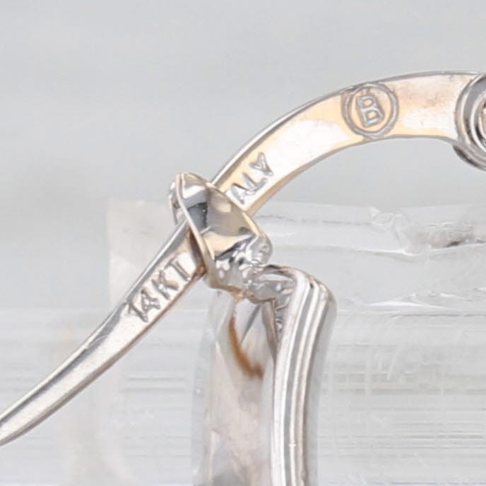Oval Hoop Earrings 14k White Gold Snap Top Post Hoops