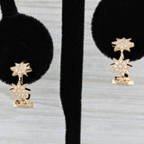 New 0.17ctw Diamond Star Half Hoop Earrings 14k Yellow Gold