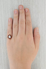 Gray Opal 1ctw Garnet Halo Ring 14k Yellow Gold Size 6.5 Oval Cabochon