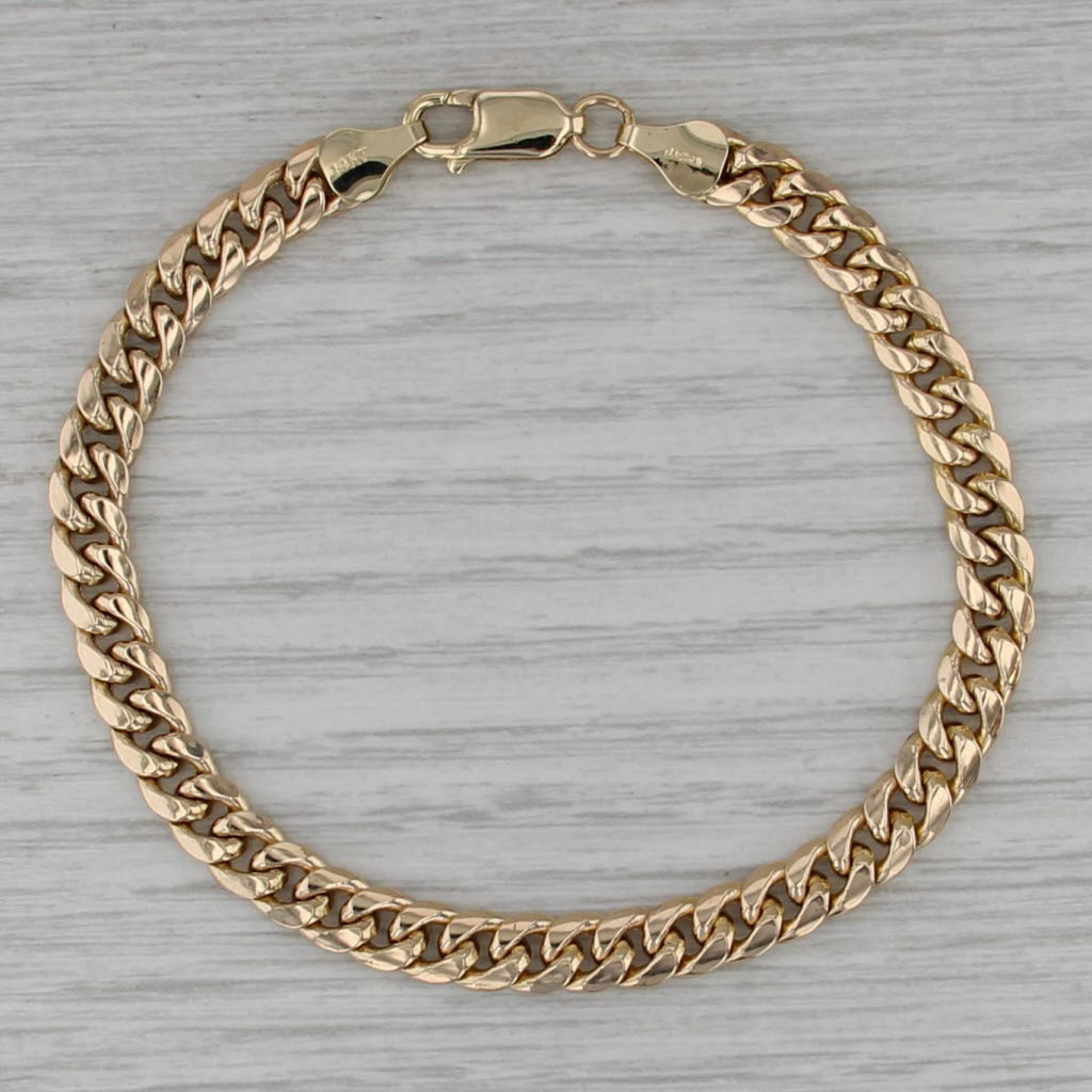 7.75" 6.1mm Curb Chain Bracelet 14k Yellow Gold