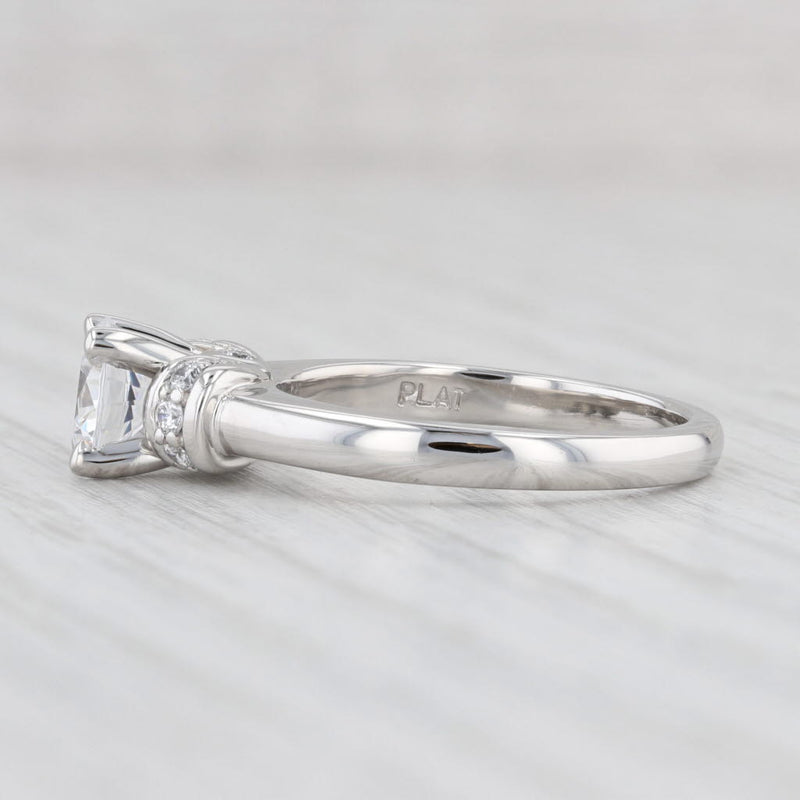 Light Gray New Scott Kay 1.16ctw Round Cubic Zirconia Engagement Ring Platinum Size 6.75