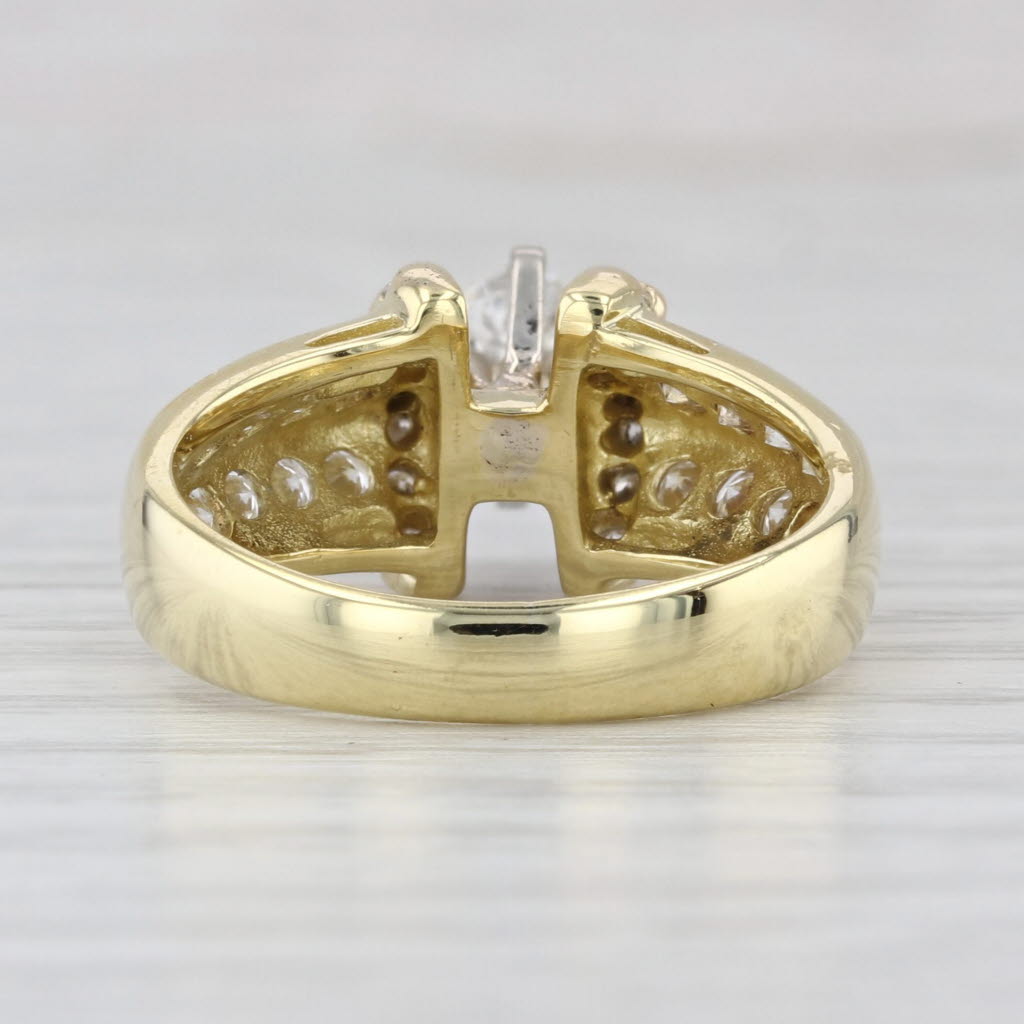 1.34ctw Oval Diamond Engagement Ring 18k Yellow Gold Size