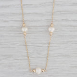 Cultured Pearl Singapore Chain Necklace 14k Yellow Gold 16.5"