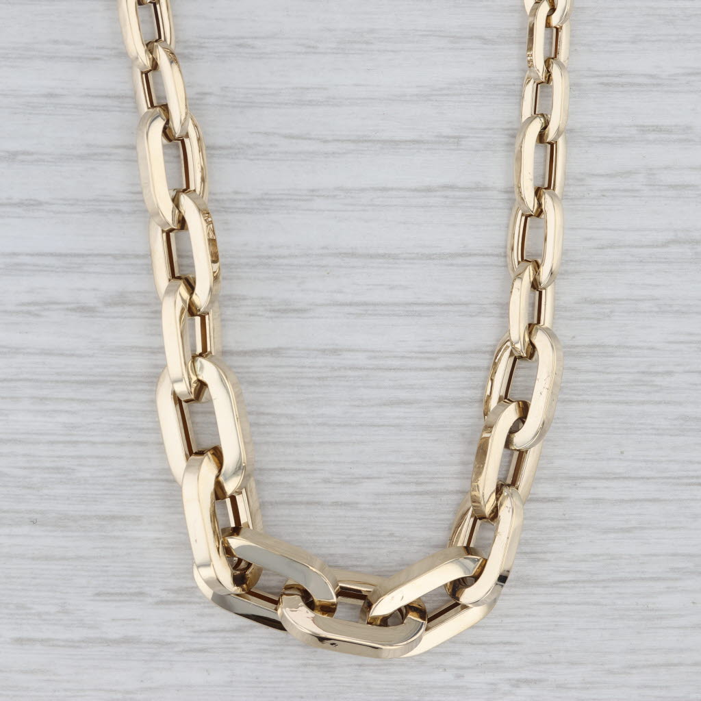 Graduated Cable Chain Necklace 14k Yellow Gold 18" 10.8 - 6.3mm