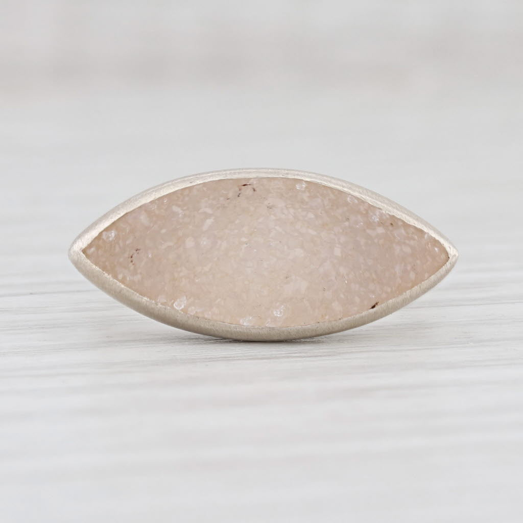 New Nina Nguyen Druzy White Quartz Sterling Silver Statement Ring Statement Sz 7