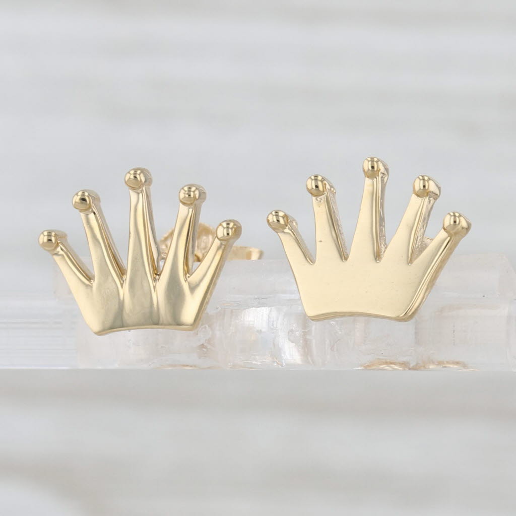 Crown Stud Earrings 18k Yellow Gold Studs
