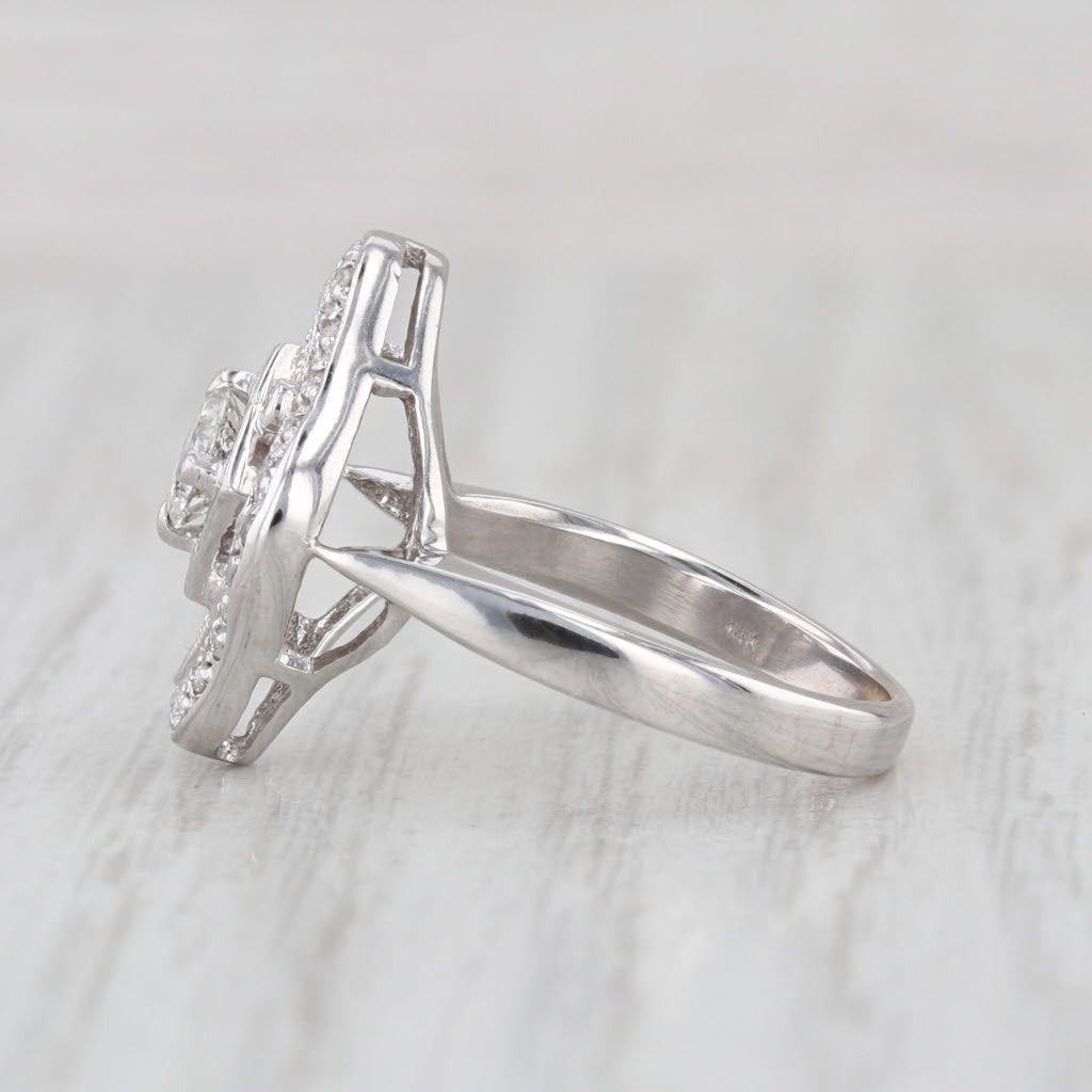 0.60ctw Diamond Openwork Ring 14k White Gold Size 5.75 Engagement