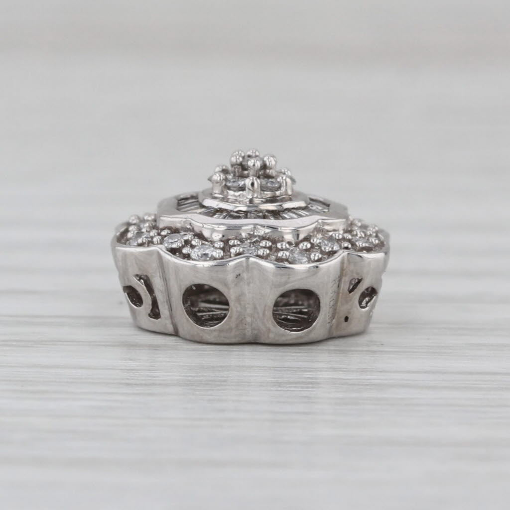 Richard Klein 0.21ctw Diamond Flower Slide Bracelet Charm 14k White Gold