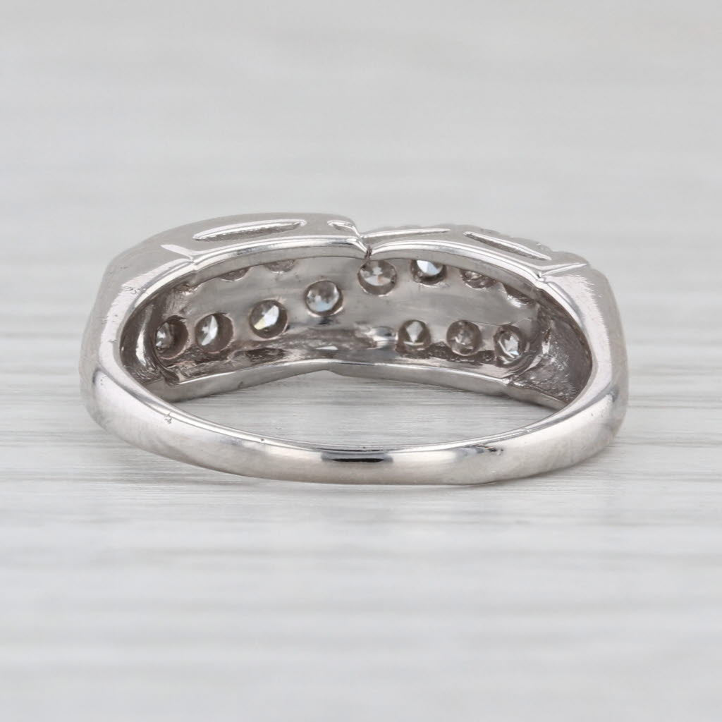 Vintage 0.25ctw Diamond Ring 14k White Gold Size 6 Anniversary Wedding Band