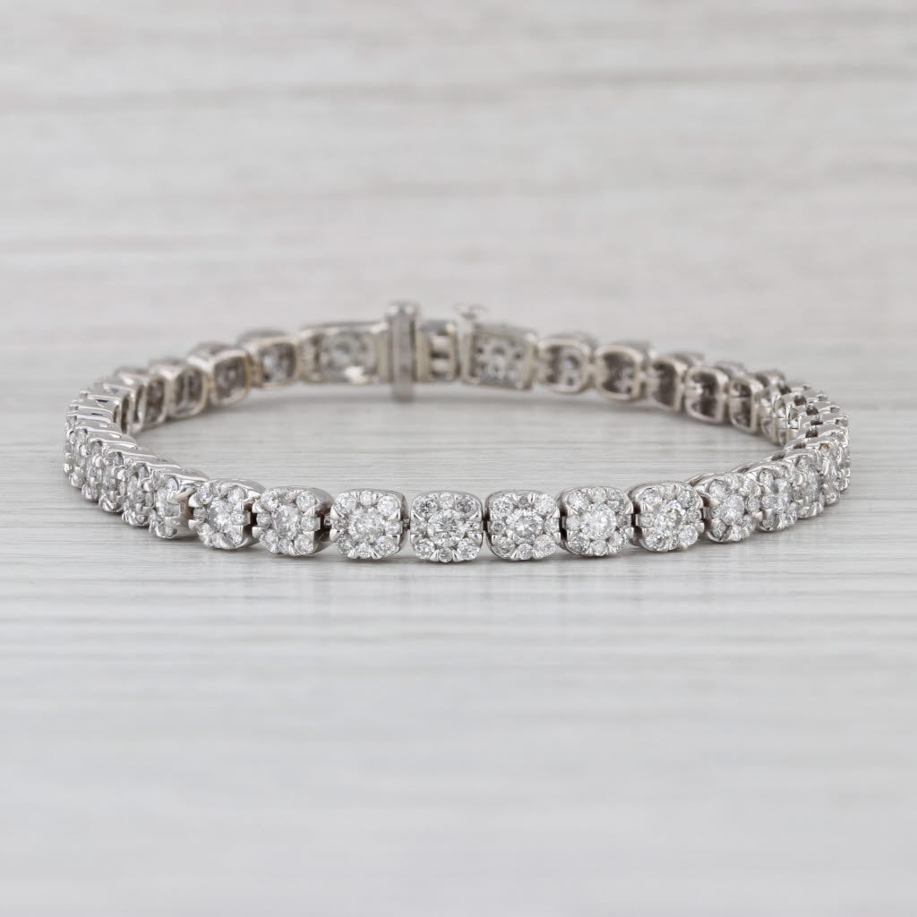 4.40ctw Diamond Tennis Bracelet 10k White Gold 7" 4.6mm