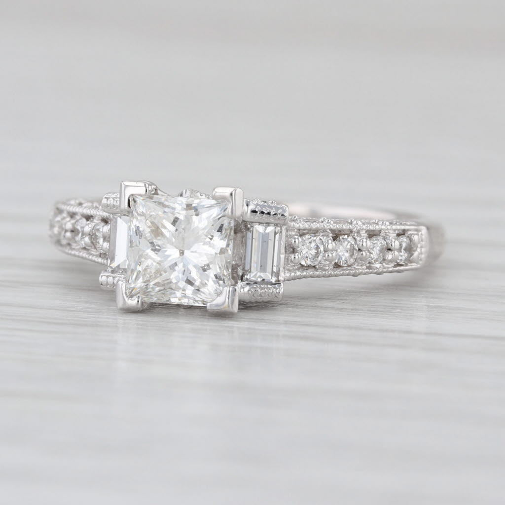 1.65ctw IGI VS1 F Lab Grown Diamond Engagement Ring 18k White Gold Size 6.75