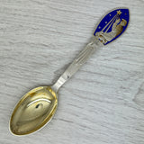 Dark Gray Vintage 1935 Anton Michelsen Sterling Silver & Enamel Christmas Spoon Denmark