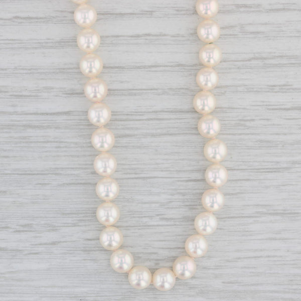 Mikimoto Cultured Pearl Bead Strand Necklace 14k Yellow Gold 23.75"