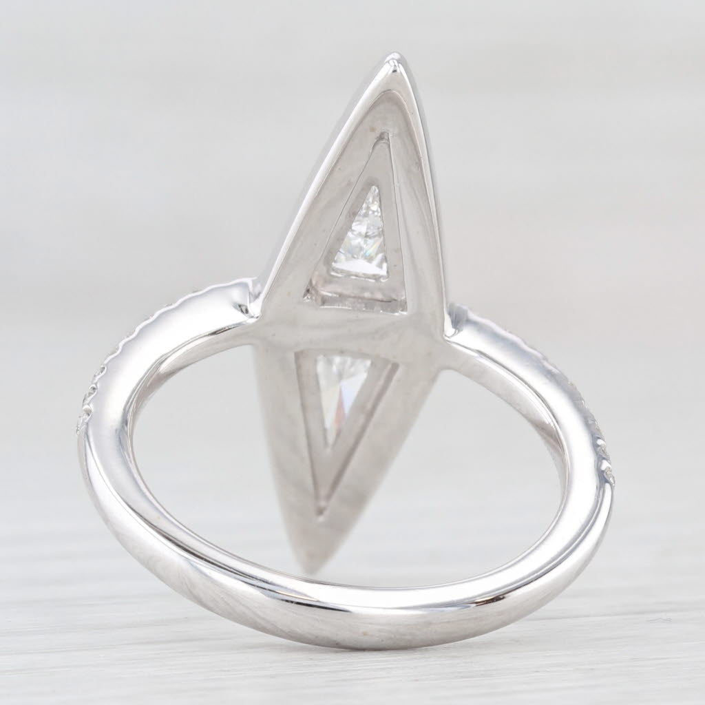 Light Gray New 0.78ctw Diamond Marquise Ring 18k White Gold Size 6.5