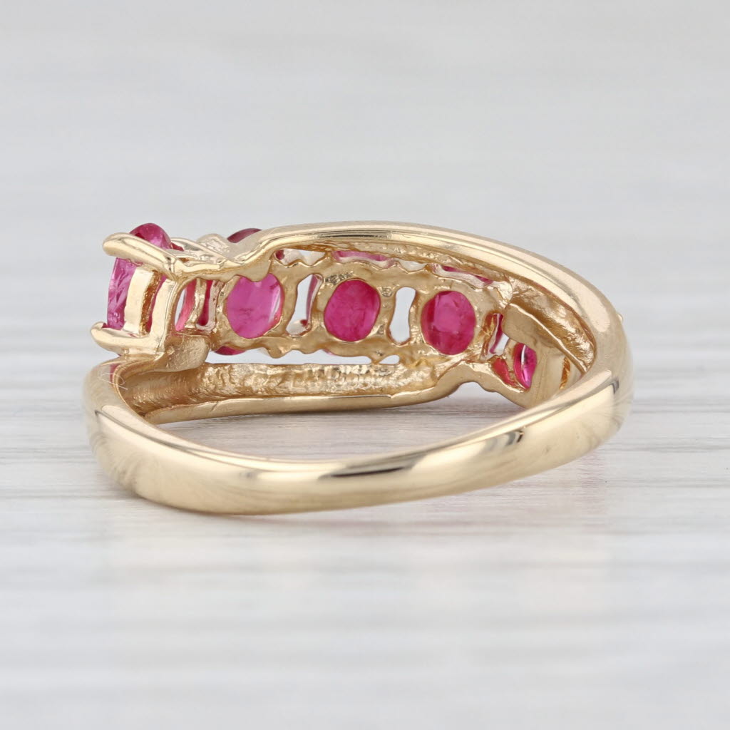 1.25ctw Pink Spinel Bypass Ring 14k Yellow Gold Size 6