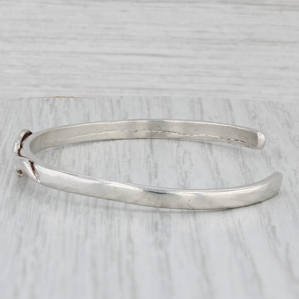 Gray Soaring Bird Cuff Bracelet Sterling Silver 6.5" 5.8mm