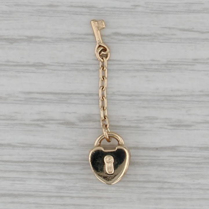 Authentic Pandora Heart Lock & Key Charm 750341 14k Gold Bead Retired