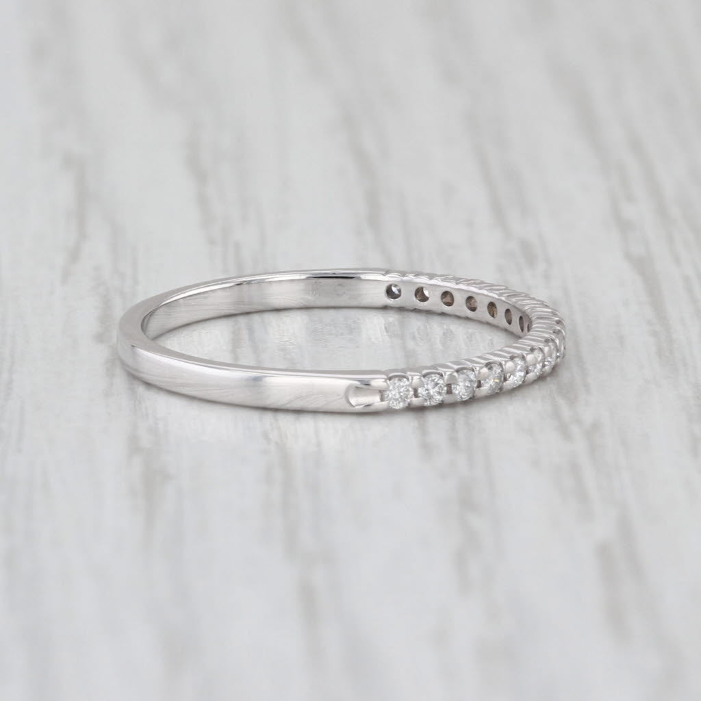 0.15ctw Diamond Wedding Band 14k White Gold Size 6 Stackable Ring