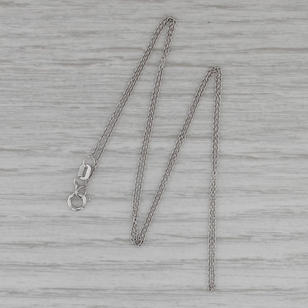 Cable Chain Necklace 14k White Gold 17.75" 0.8mm