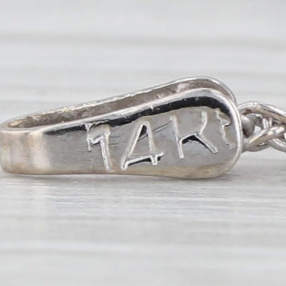 1.82ctw Diamond Halos Pendant Necklace 14k White Gold 18.25" Wheat Chain