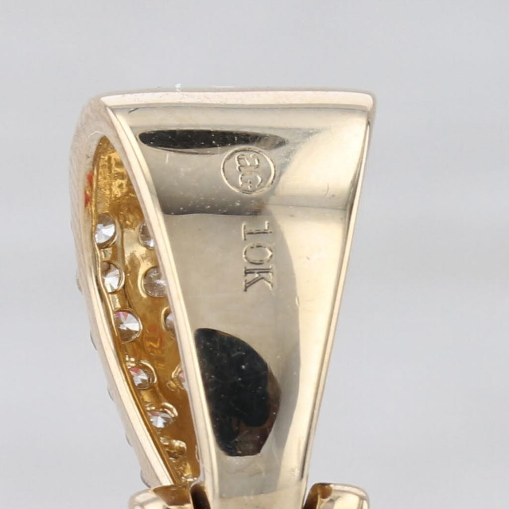 New 3.25ctw Diamond Crown Pendant 10k Yellow Gold Resin Statement