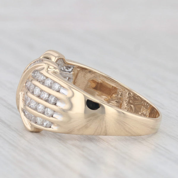 0.91ctw Diamond X Ring 14k Yellow Gold Size 8