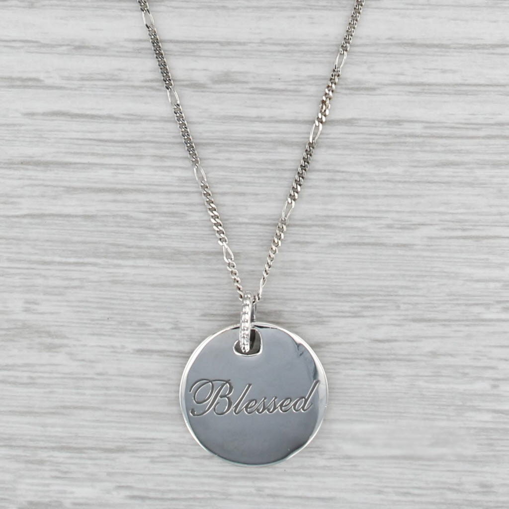 Pandora Blessed Engraved Necklace Sterling Silver ENG397122_4-60 w/ Box