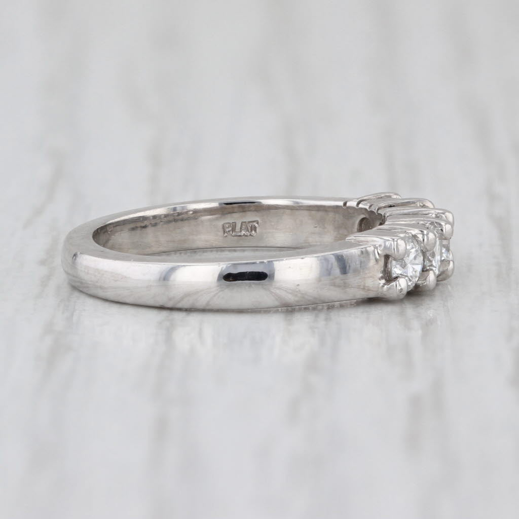 0.50ctw Diamond Wedding Band Platinum Stackable Ring Size 4.25 Anniversary