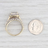 2.12ctw Diamond Princess Halo Engagement Ring 10k Yellow Gold Size 7.25