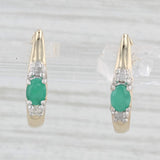 Light Gray 0.40ctw Emerald Diamond Drop Earrings 10k Yellow Gold Snap Top Posts