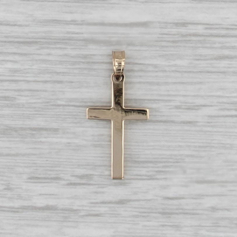 New Small Cross Pendant 14k Yellow Gold Religious Jewelry