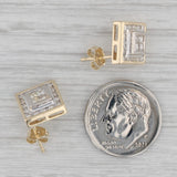 0.60ctw Square Diamond Stud Earrings 10k Yellow Gold