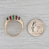 1.18ctw Domed Gemstone Ring 14k Yellow Gold Size 6 Ruby Sapphire Emerald Diamond