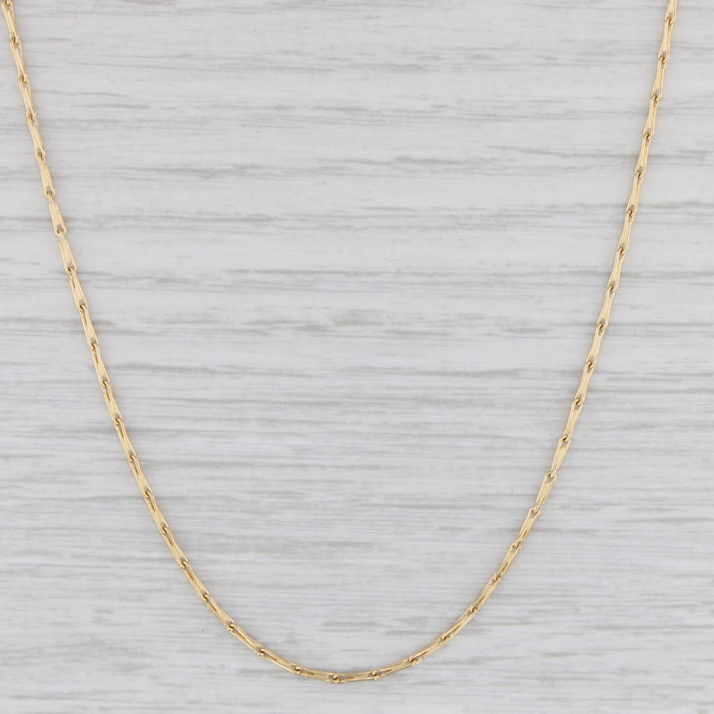 Light Gray Barleycorn Chain Necklace 18k Yellow Gold 16.25" 1.2mm Lobster Clasp