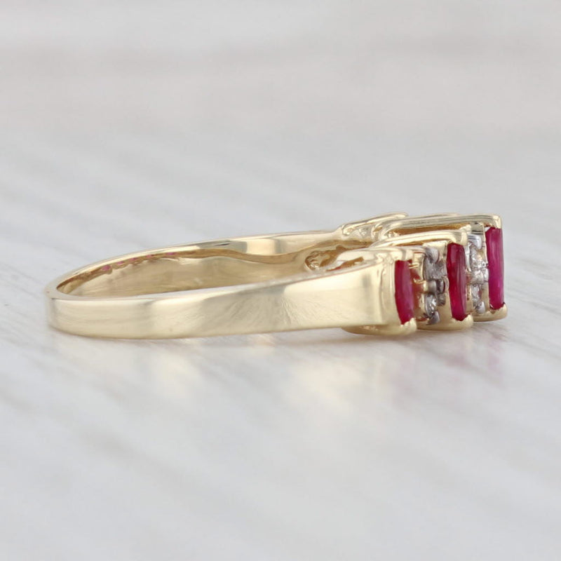 Light Gray 0.60ctw Lab Created Ruby Diamond Ring 14k Yellow Gold Size 7 Tiered Stackable