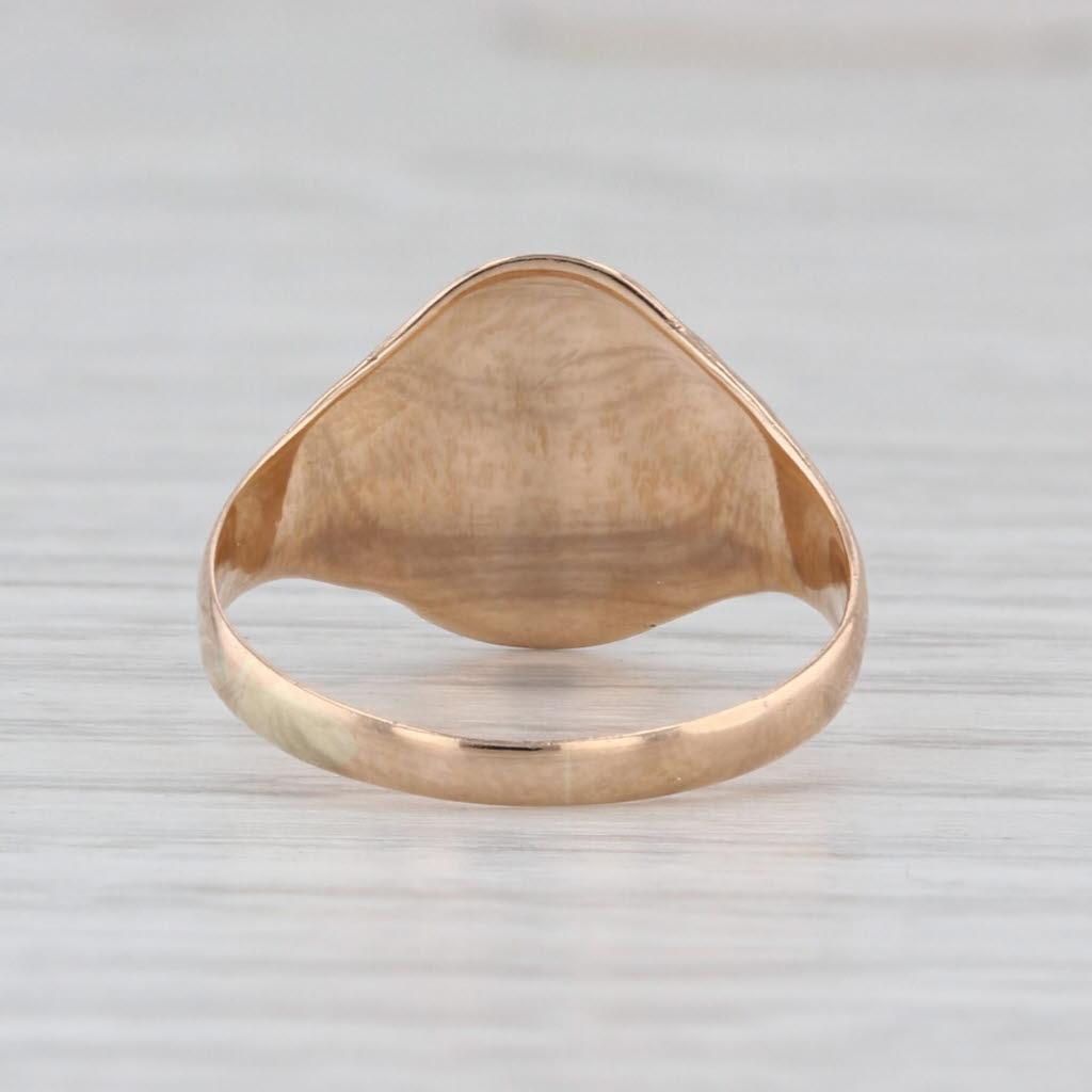 Vintage Engravable Signet Ring 10k Yellow Gold Size 6.25