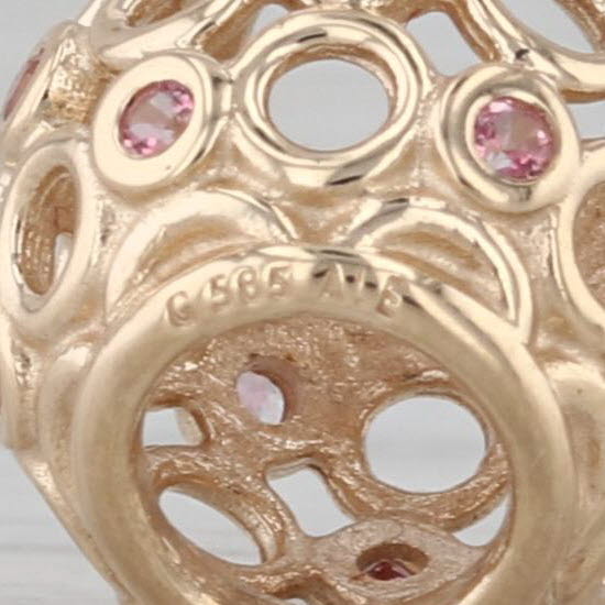 Authentic Pandora Charm Celtic Circles Pink Topaz 750811TPK 14k Gold Retired