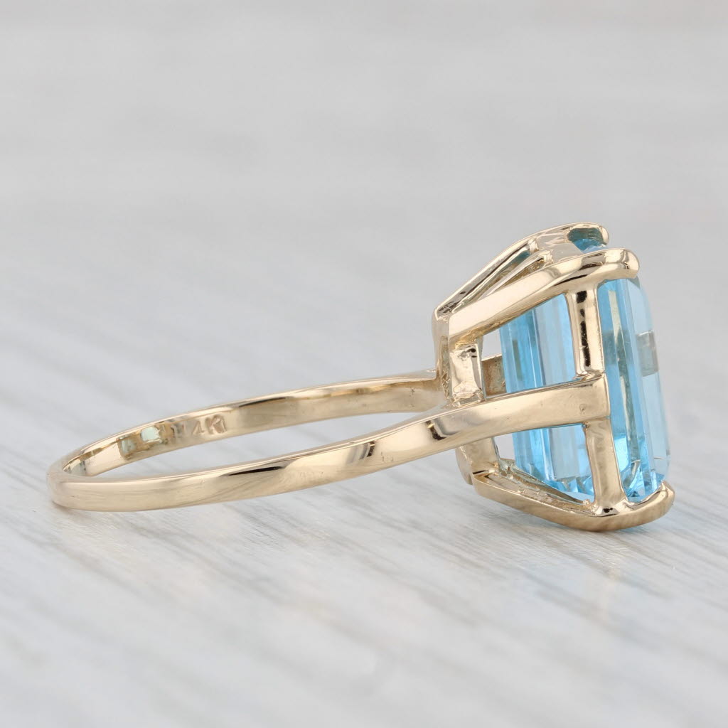 Light Gray 8ct Blue Topaz Solitaire Ring 14k Yellow Gold Size 8