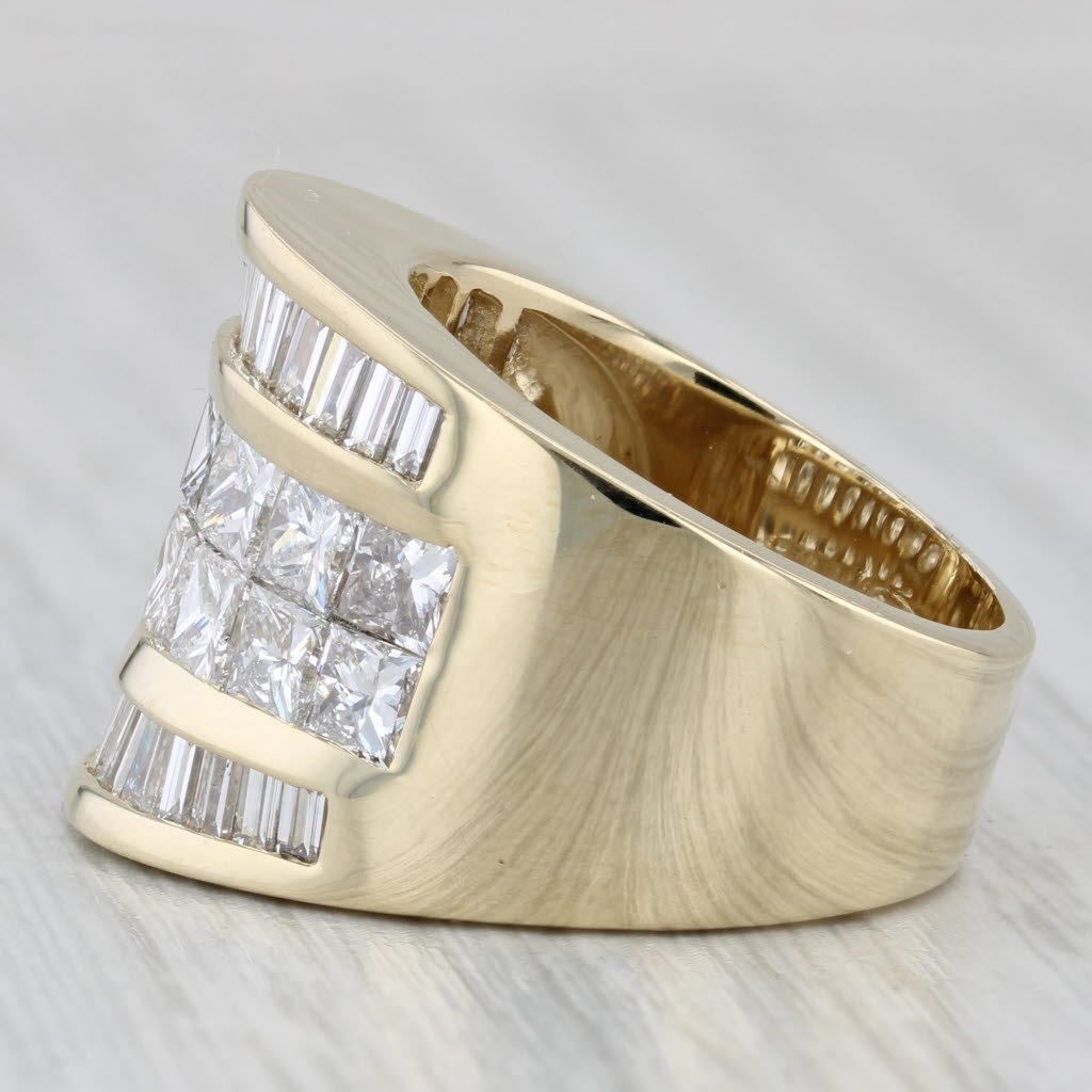 Gray New 4.50ctw Diamond Cocktail Ring 14k Yellow Gold Size 6