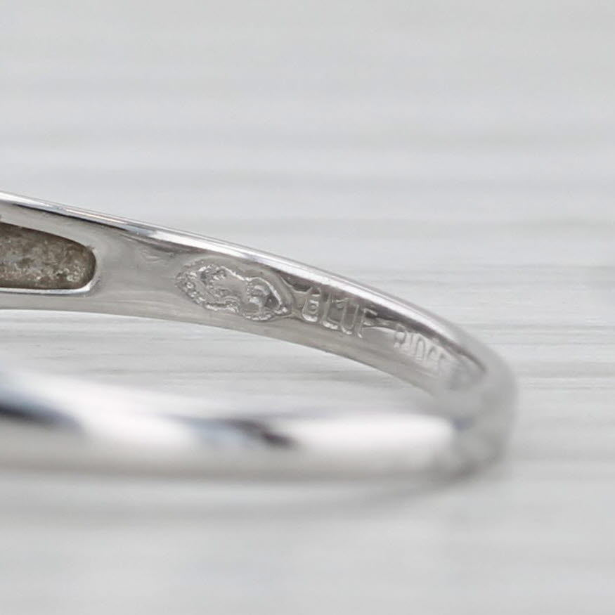 Light Gray Vintage 0.35ctw Diamond Wedding Band 14k White Gold Size 8 Stackable Ring