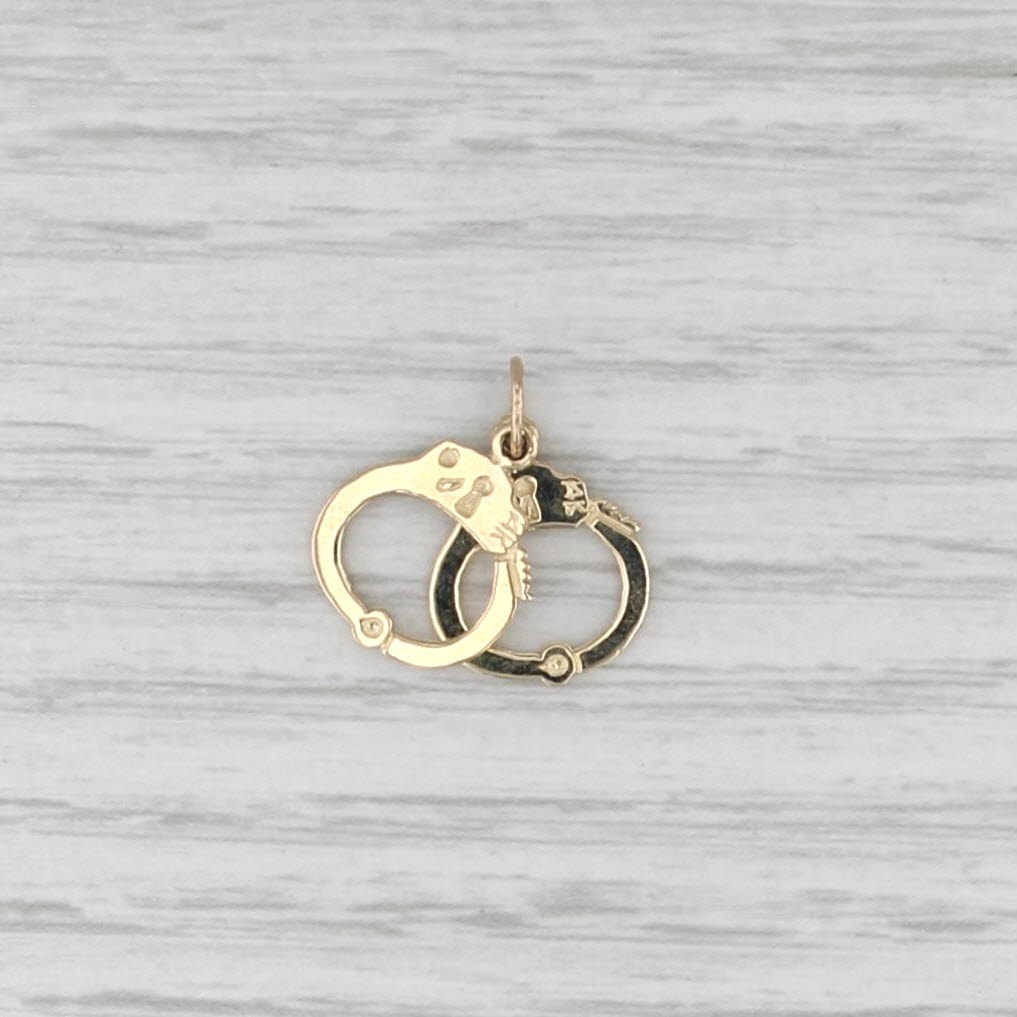 Handcuffs Charm 14k Yellow Gold Small Drop Pendant